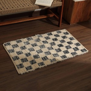 Okak Modern Stylish Accent Carpet Cotton Area Rug for Living Room,Bedroom,Small Size Indoor Easy-to-maintain Carpet - 1 of 4