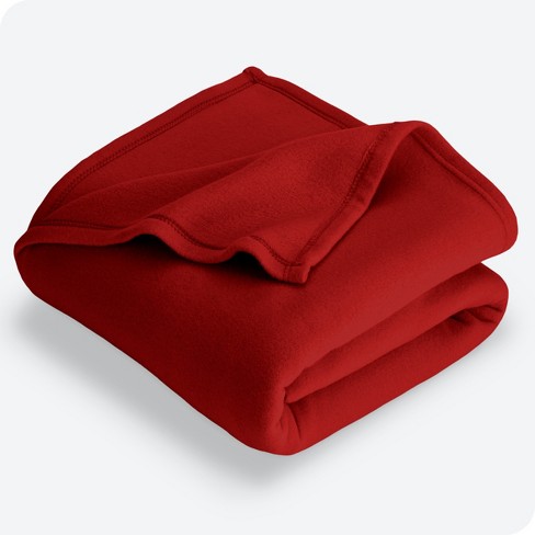 Red Full Queen Lightweight Polar Fleece Blanket by Bare Home