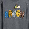 Men's - Peanuts - Aaugh Pattern Charlie Brown Long Sleeve Graphic T-Shirt - 2 of 4