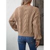 Women's Twist Cable Pullover Sweater Shirt Long Sleeve Fall Casual Crew Neck Loose Fit Knit Top Long Sleeve - 4 of 4