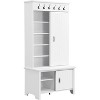 Entryway Hall Tree Organizer, Modern Storage Bench with Sliding Doors, Coat Rack with Hooks, Adjustable Shelves for Living Room, Hallway - 4 of 4