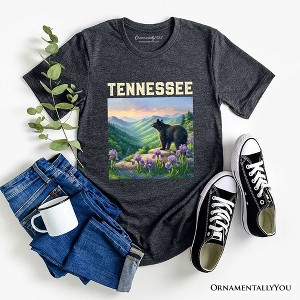 Scenic Tennessee State Great Mountains T-Shirt, Black Bear and Wildflower Nature Tee and Travel Souvenir | OrnamentallyYou - 1 of 4