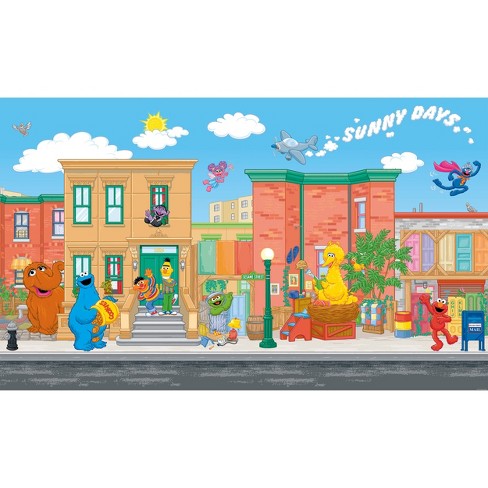 6 X10 5 Sesame Street Chair Rail Prepasted Mural Ultra Strippable Roommates Target