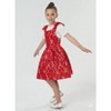 2Bunnies Girls' Christmas New Year Holiday Party Velvet Sequin Bow Dress - 2 of 4