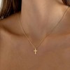Clotth Sterling Silver Cross Pendant Necklace - 925 Pure Silver with Gold Plating, Minimalist Style for Women, Chain Jewelry Gift - 2 of 4