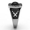 Slickblue Square Jet Synthetic Glass Ring for Men, Polished Stainless Steel, No Plating, Bold Design, Size 8-13 - 4 of 4