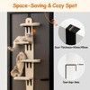 Mewoofun Pet Toy Door Mounted Cat Tree and Climber, with Cat Shelves, Cat Ladder and Removable Soft Mat, 4 Levels, Brown, 16.54"*8.46"*7.68" - 3 of 4