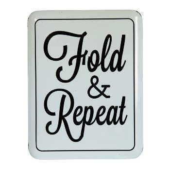 VIP Metal 15.75 in. White Fold and Repeat Sign