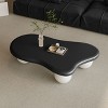 VYNXARIA 47-Inch Black Cloud Shaped Coffee Table with White Ball Legs - Stylish Living Room Centerpiece - 3 of 4