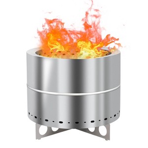 Karl Home | 41 in. Black Metal Patio Round Fire Pit with Grill - 1 of 4