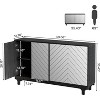 Tribesigns 59" Sideboard Buffet Cabinet, Kitchen Storage Cabinet with 4 Acrylic Mirror Doors for Living Room, Dining Room, Entryway - 3 of 4