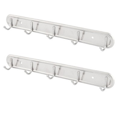 Unique Bargains Aluminum Wall Mounted Coat Hat Towel Clothes Robe Hooks and  Hangers Silver Tone 1 Pc