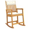 vidaXL Acacia Wood Rocking Chair - Indoor and Outdoor Wooden Rocker with Comfortable Cushions, Easy Assembly - Brown Cream Finish - 2 of 4
