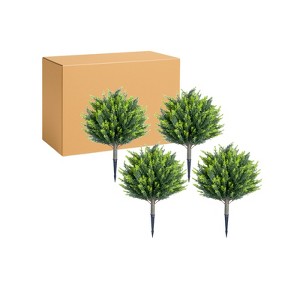 Artificial Tree with Metal Ground Spike Set of 4, Fake Artificial Tree for Garden Patio Indoor and Outdoor Decor,Easy to Install - 1 of 4