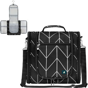 PAVILIA Toiletry Bag Travel Women Men, Hanging Water Resistant Makeup Accessories Cosmetic Organizer Large Essential Kit - 1 of 4