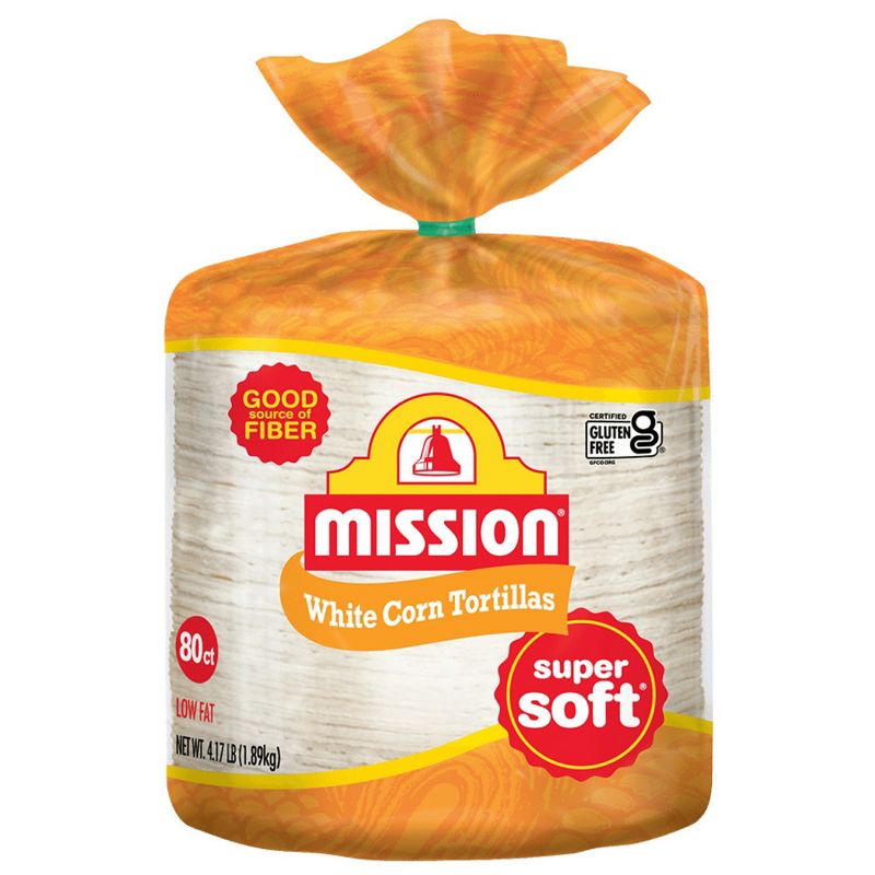 Mission Gluten Free Super Soft White Corn Tortillas - 4lbs/80ct, 1 of 7