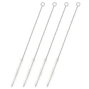Juvale 4-Pack Metal Straw Cleaner - Extra Long Stainless Steel Brush for Cleaning Reusable Drinking Straws and Pipes (12 in) - 1 of 4