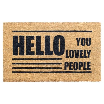 Tufted Hello You Lovely People Doormat Black - Raj