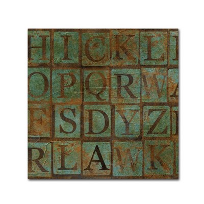 24" x 24" Teal Letters by Marcee Duggar - Trademark Fine Art