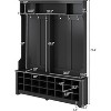 60" Hall Tree Modern Hallway Coat Rack, Hallway Coat Rack with Metal Black Hooks, Ample Storage Space and 24 Shoe Cubbies for Entryway Bench Bedroom - 2 of 4