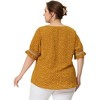 Agnes Orinda Women's Plus Size Boho Smocked Short Puff Sleeve Ruffled Cuff Spring Summer Polka Dots Blouses - 4 of 4