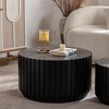 GDFStudio Peregrine Modern 2 Piece Fluted Wooden Round Coffee Table Set - 4 of 4