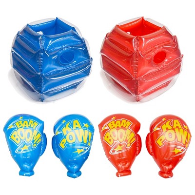 Banzai Battle Bop Combo Pack Outdoor Backyard Inflatable Toy Boxing Gloves and Bump and Bounce Body Bumpers for Ages 4 and Up, 2 Pairs Each