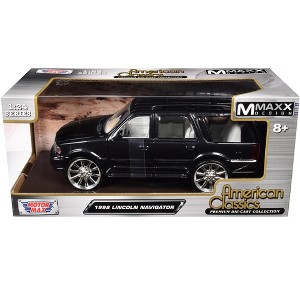 1998 Lincoln Navigator Black Met w/White Interior "Maxx Design" "American Classics" Series 1/24 Diecast Model Car by Motormax - 1 of 3