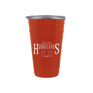 NCAA Miami Hurricanes Tailgater Tumbler - 22oz: Stainless Steel, Acrylic Lid - 1 of 2
