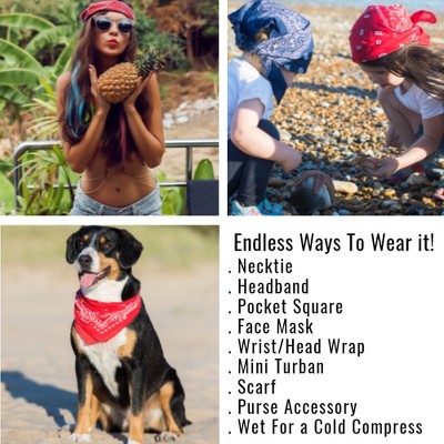 Pack of 24 Solid 100% Cotton Unisex Bandanas - Bulk Wholesale - image 3