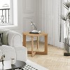 Spassway Sets of 2 Square End Tables Side Table with Criss Cross Table Legs Wood Sofa Table Narrow Nightstand for Small Spaces Living Room Bedroom - 2 of 4