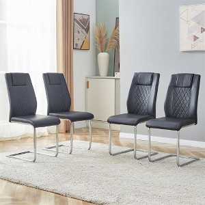 Upholstered Dining Chairs Set of 4, Dining Chair with Metal Legs, Upholstered Dining Chairs Set - 1 of 4