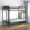 NicBex Twin over Full Bunk Bed Convertible Design Metal Frame Bed Frame with Ladder and Guardrails, No Box Spring Required, Black - 2 of 4