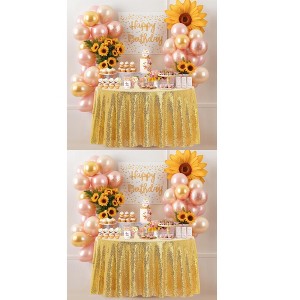 Unique Bargains Polyester Sequin Round Tablecloth for Dining Room Parties Dances 2 Pcs - 1 of 4