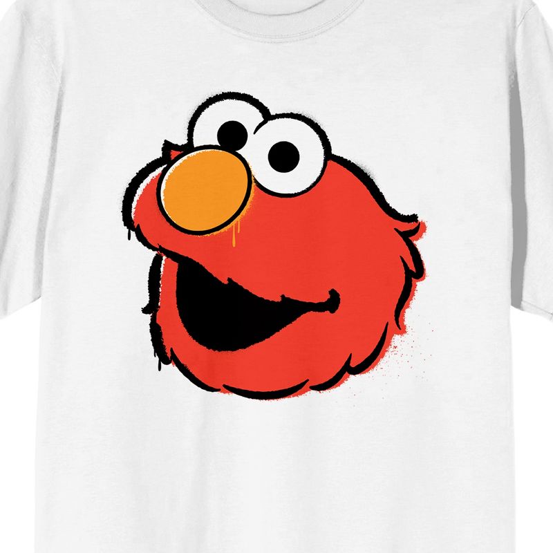 Sesame Street Elmo Face Men's White Graphic T-Shirt, 2 of 4