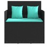 47.2"Patio Bench with Cushions Black Poly Rattan - 4 of 4