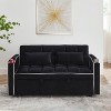 TIRAMISUBEST 3-in-1 Convertible Velvet Sofa Bed with Adjustable Backrest & Storage Bag,55.5-inch Futon for Living Room and Bedroom - 2 of 4