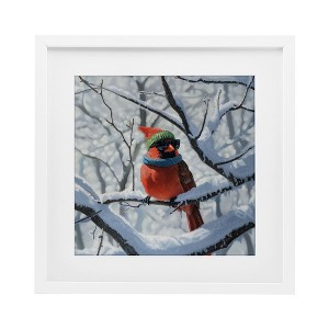 Stupell Industries Winter Cool Cardinal Framed Print Under Glass Art - 1 of 4