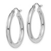 Black Bow Jewelry 3mm x 25mm 14k White Gold Classic Round Hoop Earrings - 2 of 4