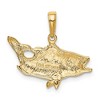 Black Bow Jewelry 14k Yellow Gold Open Mouth Bass Pendant - 3 of 4