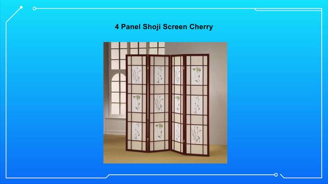 4 Panel Shoji Screen Cherry - Ore International, 2 of 5, play video