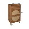 TIRAMISUBEST Farmhouse Shoe Cabinet - 2-Door Walnut & Rattan (23"W x 43"H) - 4 of 4