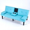 67" PVC 2-Seater Sofa Bed with Cup Holder & Foldable Design - 4 of 4