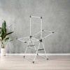 Foldable Laundry Drying Rack, 2-Level Free-Standing Airer, Space-Saving with 1 Additional Tall Hanging Bar Clothes Drying Rack Simply White - 3 of 4