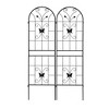 NicBex 2 Pack Metal Garden Arch Trellis 71"X19.7"Cucumber Trellis Rustproof Lattice Panels for Outside Garden, Black - 3 of 4