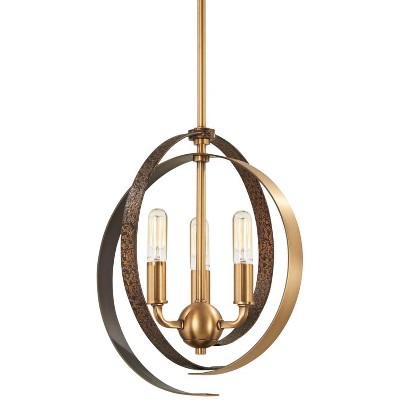 Minka Lavery Criterium 12"W Brass and Textured Iron 3-Light Mini Pendant
