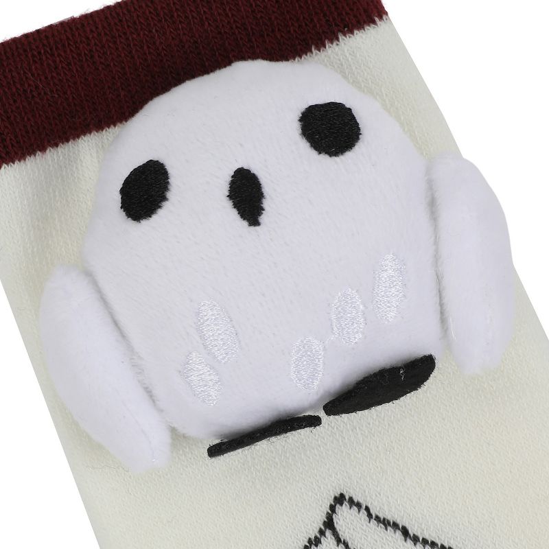 Harry Potter Hogwarts Letters Womens White Casual Crew Socks With 3D Hedwig Attachment, 4 of 5