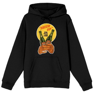 7UP Fresh Up On The Job Long Sleeve Black Adult Hooded Sweatshirt - 1 of 3