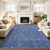 Washable Modern Solid Textured Rug Non Slip Low Pile Rug Soft Contemporary Throw Floor Cover Foldable Indoor Carpet for Living Room Bedroom - 2 of 4