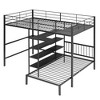 NicBex Twin Over Full Bunk Bed with Safety Guardrail and Shelves,Metal Twin Loft Bed with Ladder and Built-in Desk,Modern Bunk Beds for Bedroom - 2 of 4